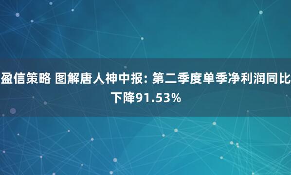 盈信策略 图解唐人神中报: 第二季度单季净利润同比下降91.53%